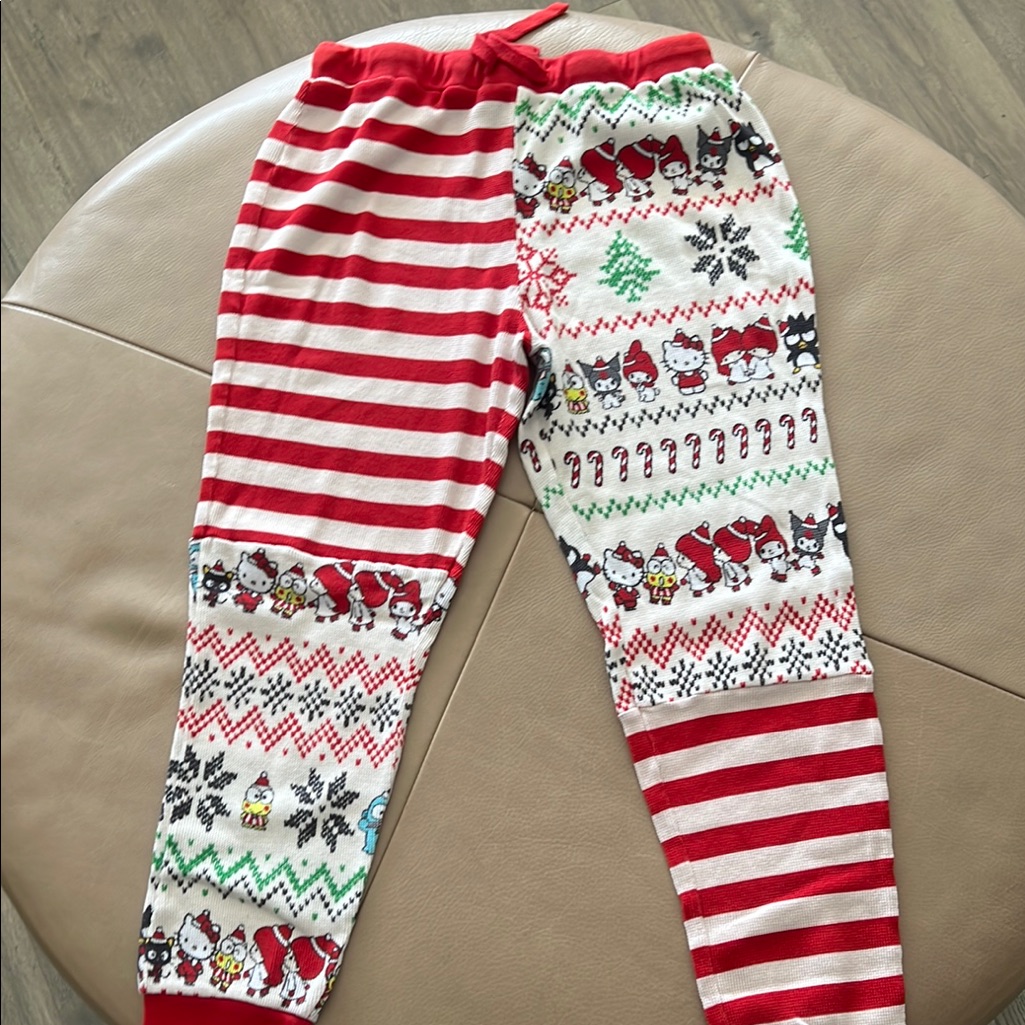 Hello Kitty Red And White Striped Pajama Pants